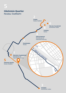 Baumaßnahme im Glückstein-Quartier Mannheim-Lindenhof im Rahmen des Konversionsnetz Mannheim